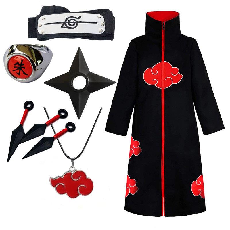 European American Halloween Cosplay Ninja Naruto Akatsuki Fourth Generation Cloak