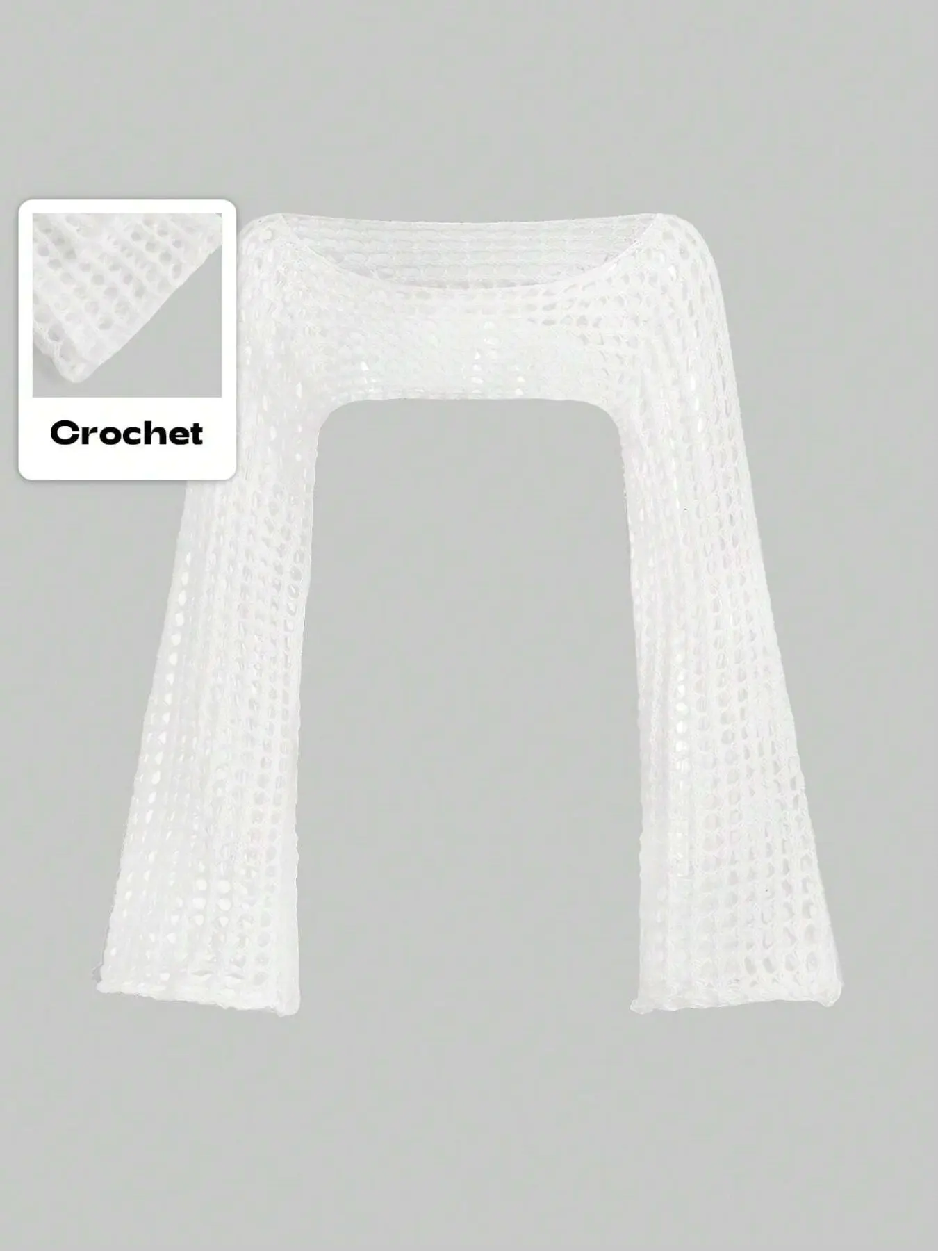 Women's Summer Knit Outerwear, Mesh Eyelet Hollow Out, American Style, Short Sleeve, Loose-Fitting, Solid Color, Long Sleeve Top