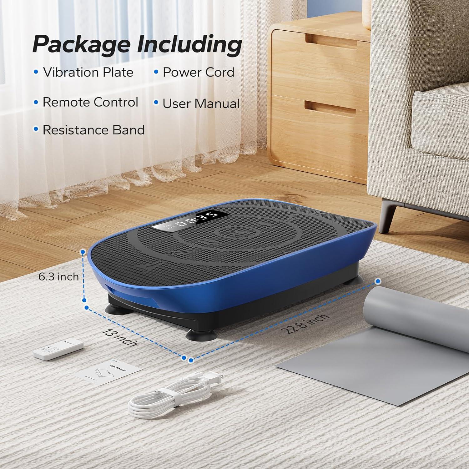 Vibration Plate Exercise Machine, Whole Body Workout Equipment for Women, Bluetooth and Silicone Pedal, Vibration Plate with Auto Mode, Vibrate Fitness Platform for Home