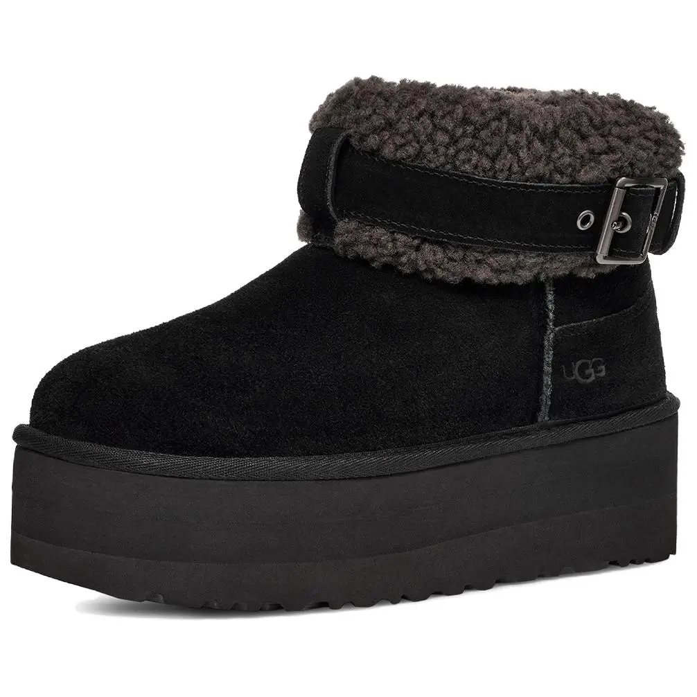 UGG Sheepskin Versatile Comfortable Trendy Fashion Short Snow Boots 1144041-BLK, Women, Shoe