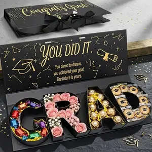2pcs Graduation Gift Box 2026,GRAD Letter Shaped Fillable Cardboard Box for Graduation Gifts, Snacks, Flowers & More,Includes Ribbon, DIY Graduation Gift Ideas Boxes,Perfect Graduation Decor for High School or College Grads