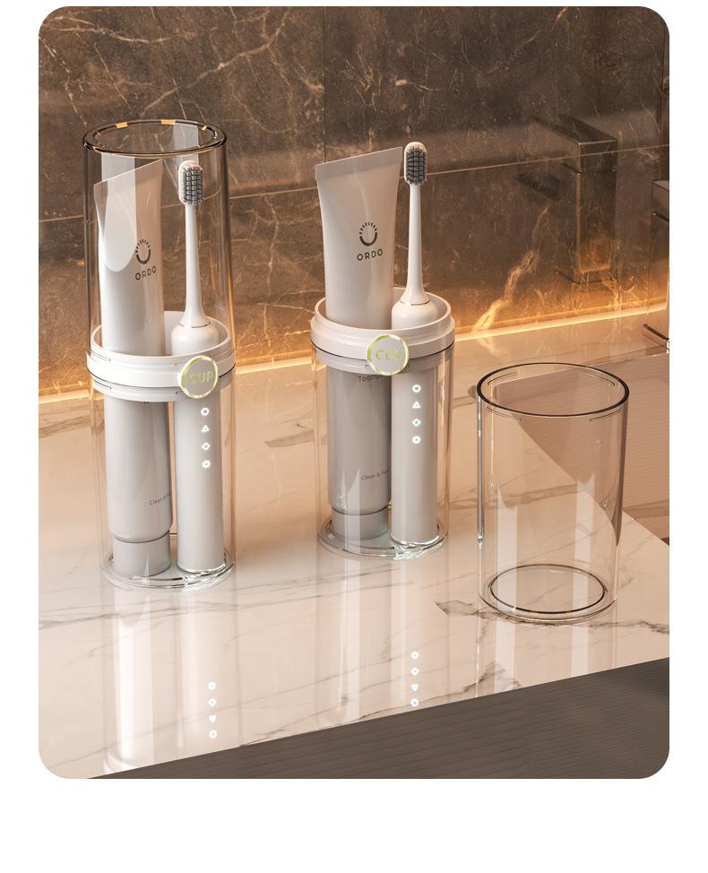 Portable Travel Toothbrush Cup Set for Couples Home Dormitory Use Compact Storage Toothbrush Holder with Drain Hole and Lid Ideal for Travel Camping