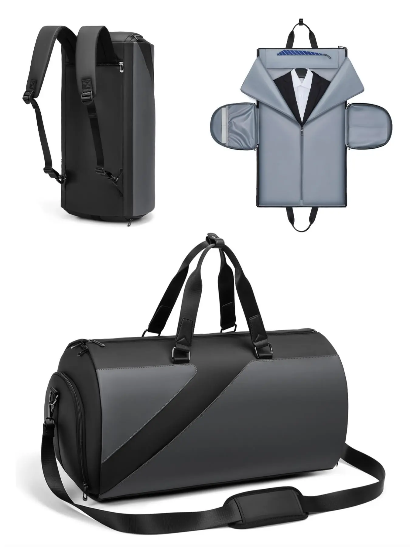 Large Capacity Duffle Travel Bag, Versatile Weekend Overnight Suit Bag, Camping Backpack with Convertible Design, Independent Shoe Compartment
