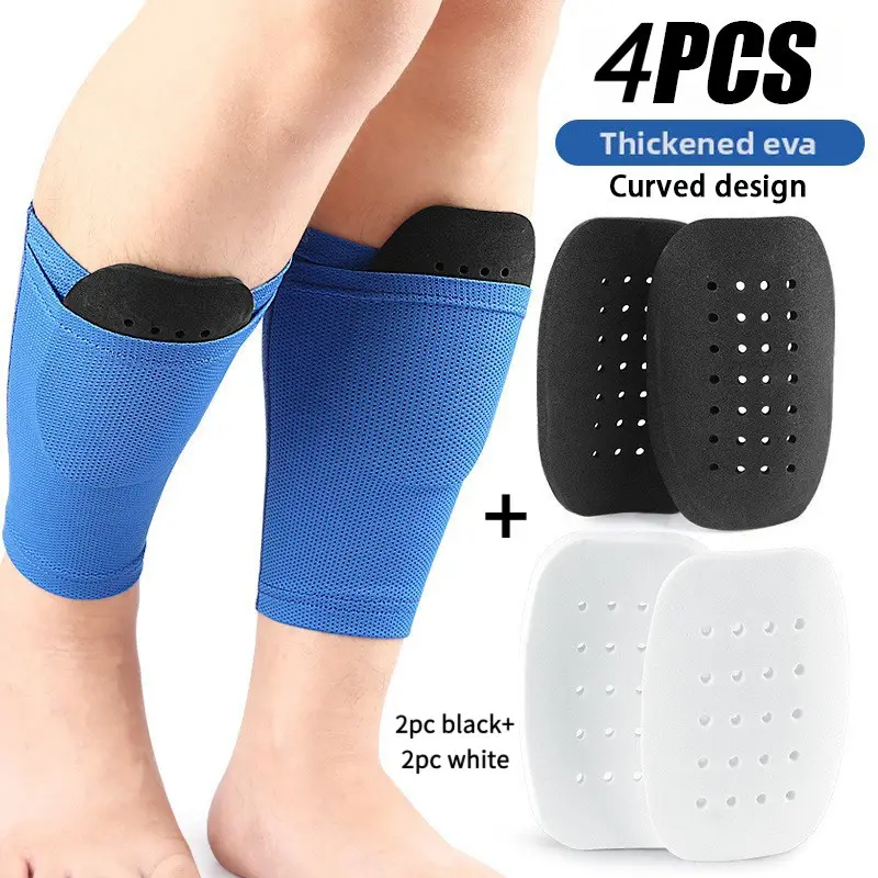 4-Pack Lightweight Soccer Shin Guards, Eva Foam Breathable Sports Protection, Ideal for Football, Taekwondo, Boxing Training Gear, Football Accessories