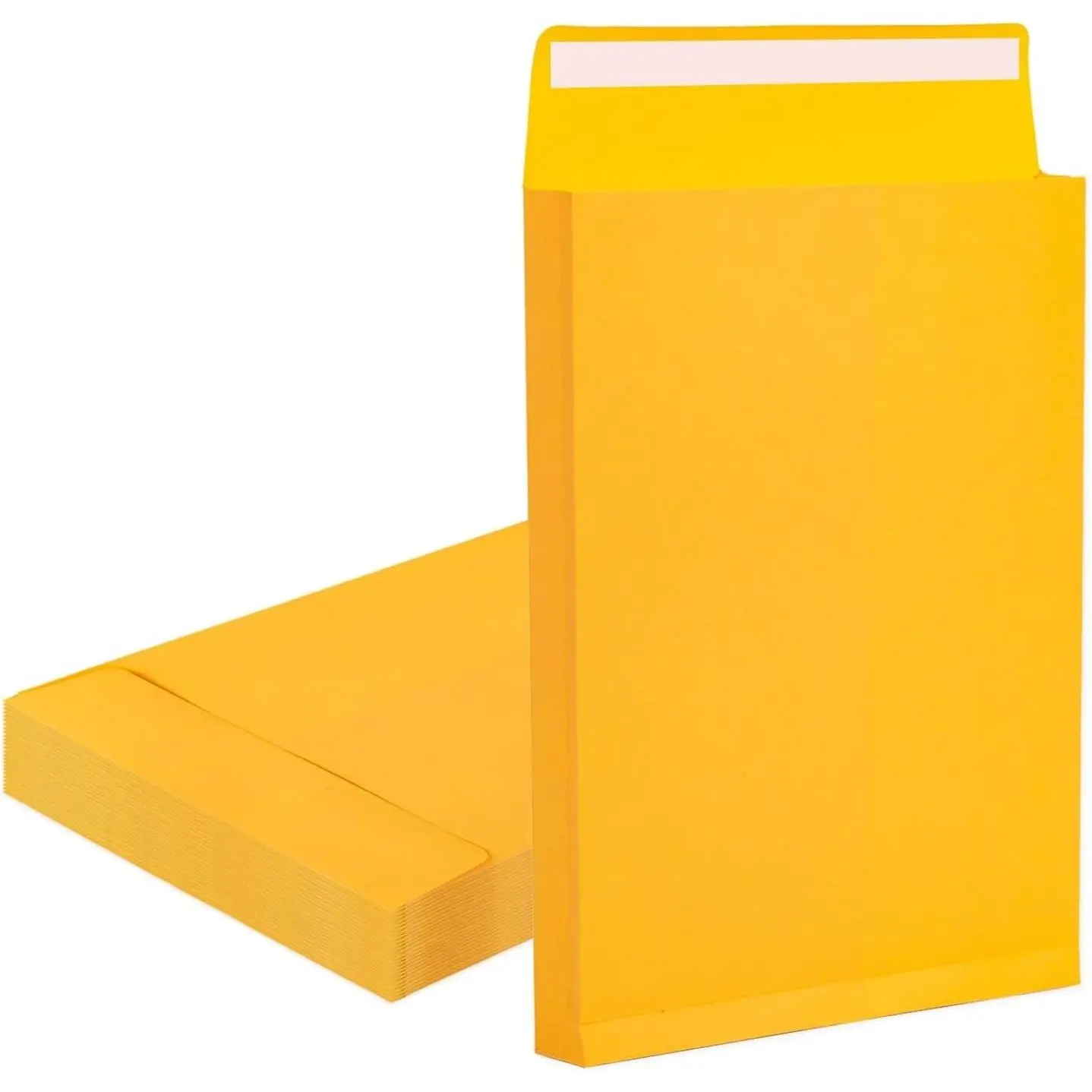 Expandable Large 10x13 Manila Catalog Envelopes for Documents, 25 Pack - Big Yellow 180 GSM Heavyweight Self Seal Mailing Envelopes for Home, Office, Business Mailing & Storing(Gift)