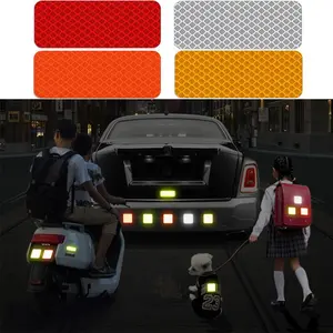 10pcs Car Bumper Reflective Stickers Reflective Warning Strip Tape Secure Reflector Stickers Decals