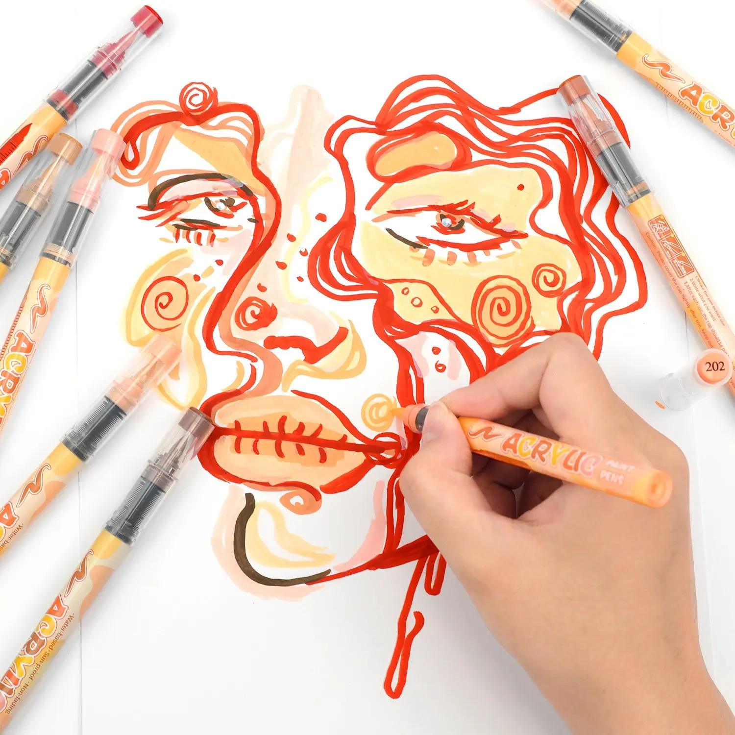 Flysea Liquid Soft Tip Acrylic Paint Marker, 12/24/36 Colors, Non-Transparent Mixable Brush, Artistic Graffiti Painting Tool, Ideal for Creative Projects