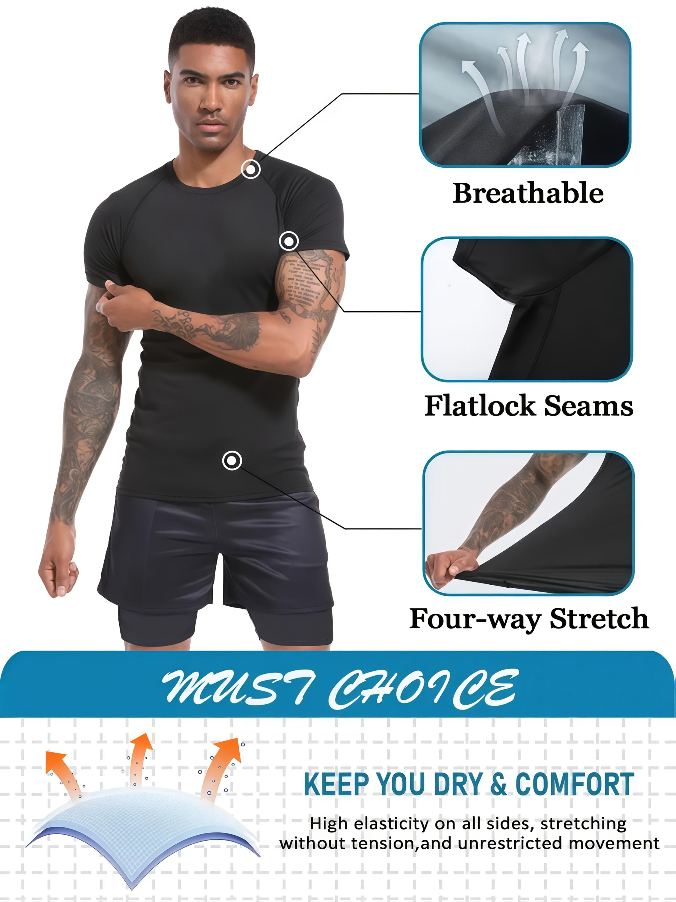 Men's Short-Sleeve Compression T-Shirt - Breathable, quick-drying, highly elastic, moisture-wicking sports shirt with boxing-themed graphic, slim fit, suitable for running, fitness, and outdoor activities. Durable and high-performance athletic wear.