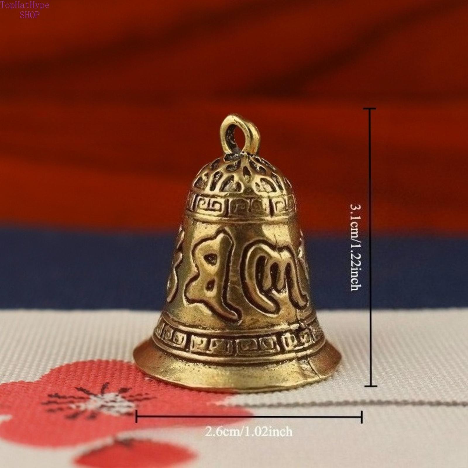 Vintage Brass Om Mani Padme Hum Bell Keychain, Spiritual Lucky Pendant for Men & Women, Stylish Bag Charm & Gift
