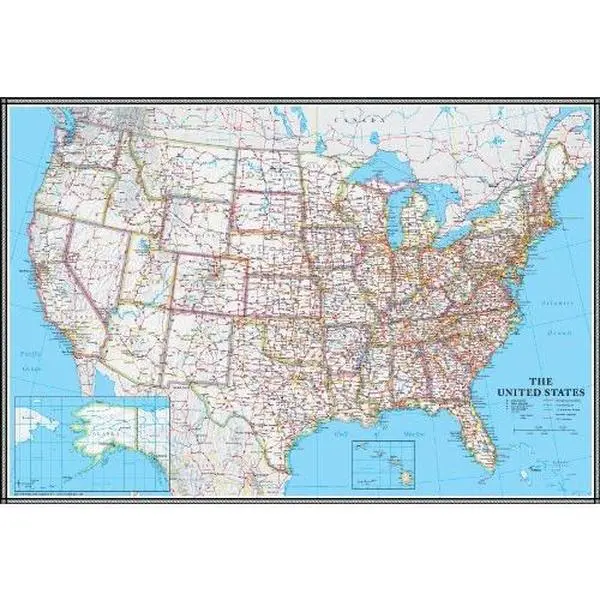 24x36 ,   Classic Wall Map Poster Mural Laminated