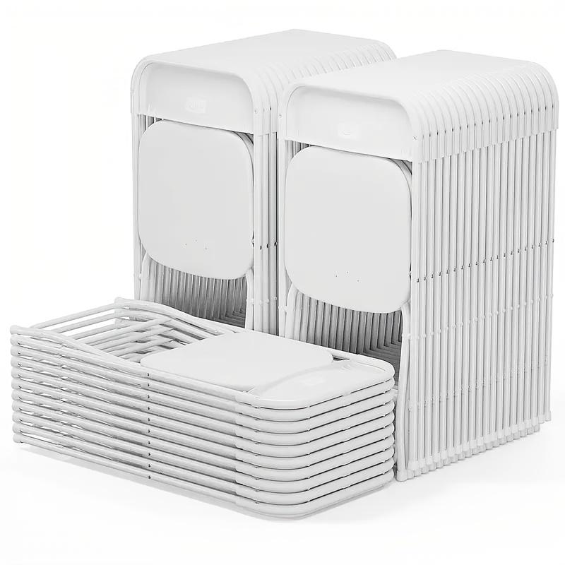 12/6/4//2-piece plastic folding chair, stackable commercial white office chair, suitable for home office, wedding party indoor and outdoor event supplies, back-to-school supplies