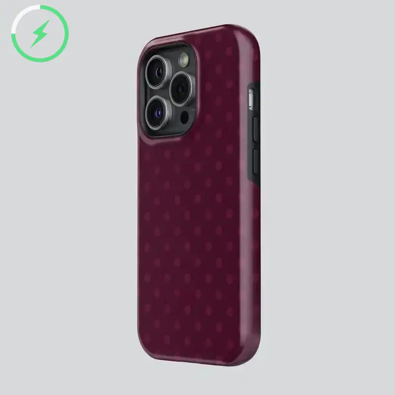 Magnetic Case Burgundy Polka Dot Rubber Phone Case - Double Layer Anti-Drop Protective, Stylish Shockproof Accessory for iPhone 17ProMax,16, 15, 14, 13ProMax, 12, 11,17air,16e. Mobile Devices