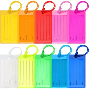 10 count Luggage Tags Suitcases PVC Travel Bag & Baggage ID Label Tags Travel Essentials