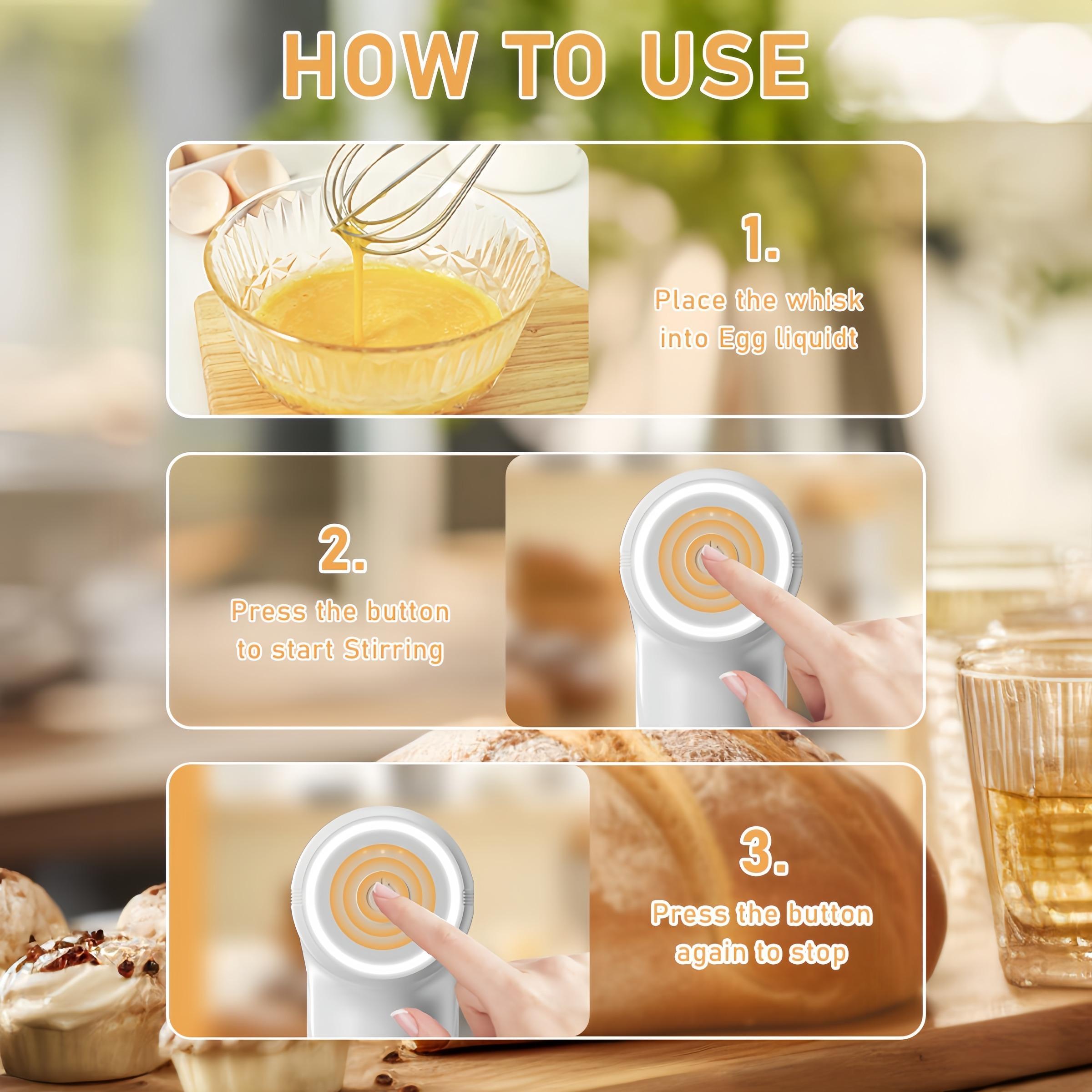 USB Rechargeable Wireless Handheld Electric Egg Beater, 1 Count Multi-functional Whisk Mixer, Portable Kitchen Mixer, Compact, Easy-to-use, and Space-saving Kitchen Appliances