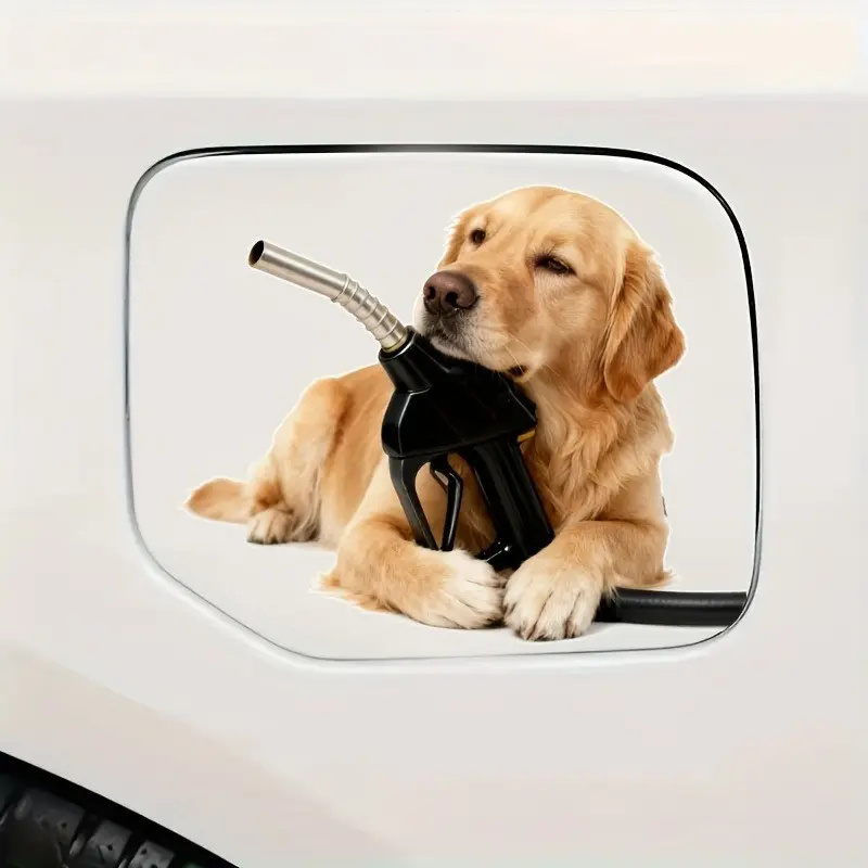 Tt042 Golden Retriever Car Fuel Tank Sticker, Motorcycle Helmet Sticker, Durable Design, Perfect for Customization & Decoration, Stickers For Cars