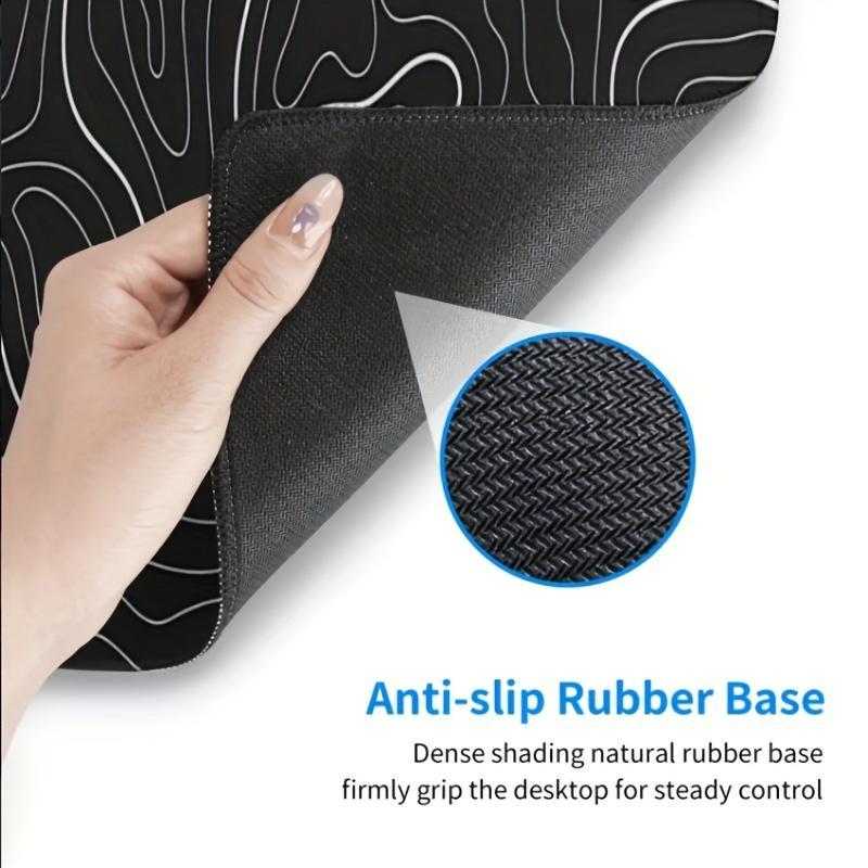 Line Pattern Cozy Gaming Mouse Pad, Large Non-Slip Desk Mat with Stitched Edge, Mouse & Keyboard Mat for Home Office, Computer Accessories for Desk
