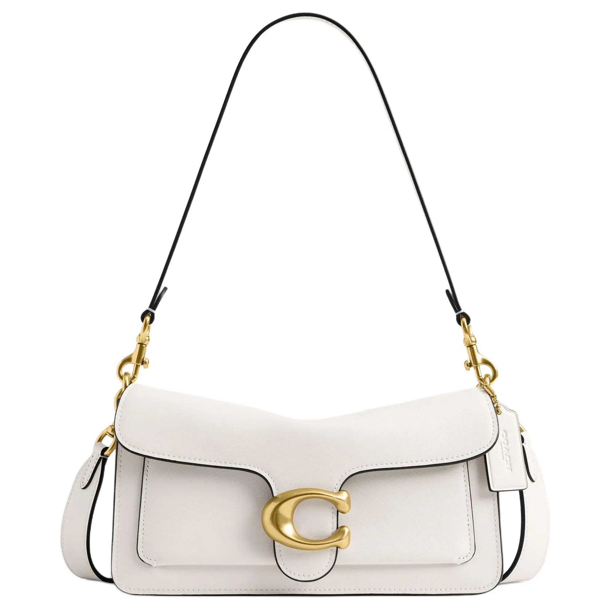 COACH Tabby 26 Crossbody Bag for Women – Classic Buckle Closure, Detachable Strap, Natural Grain Leather, Chalk White