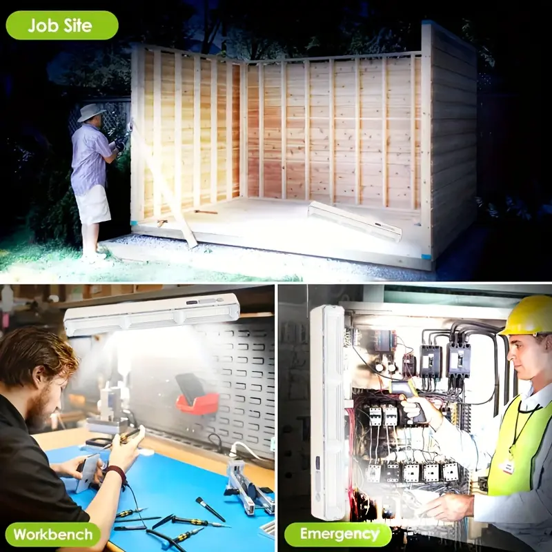 Multifunctional LED rechargeable emergency lighting lamp, with red and blue warning lights, magnetic non-installation car repair/camping tent/dormitory desk/kitchen cabinet/wardrobe drawer portable lamp