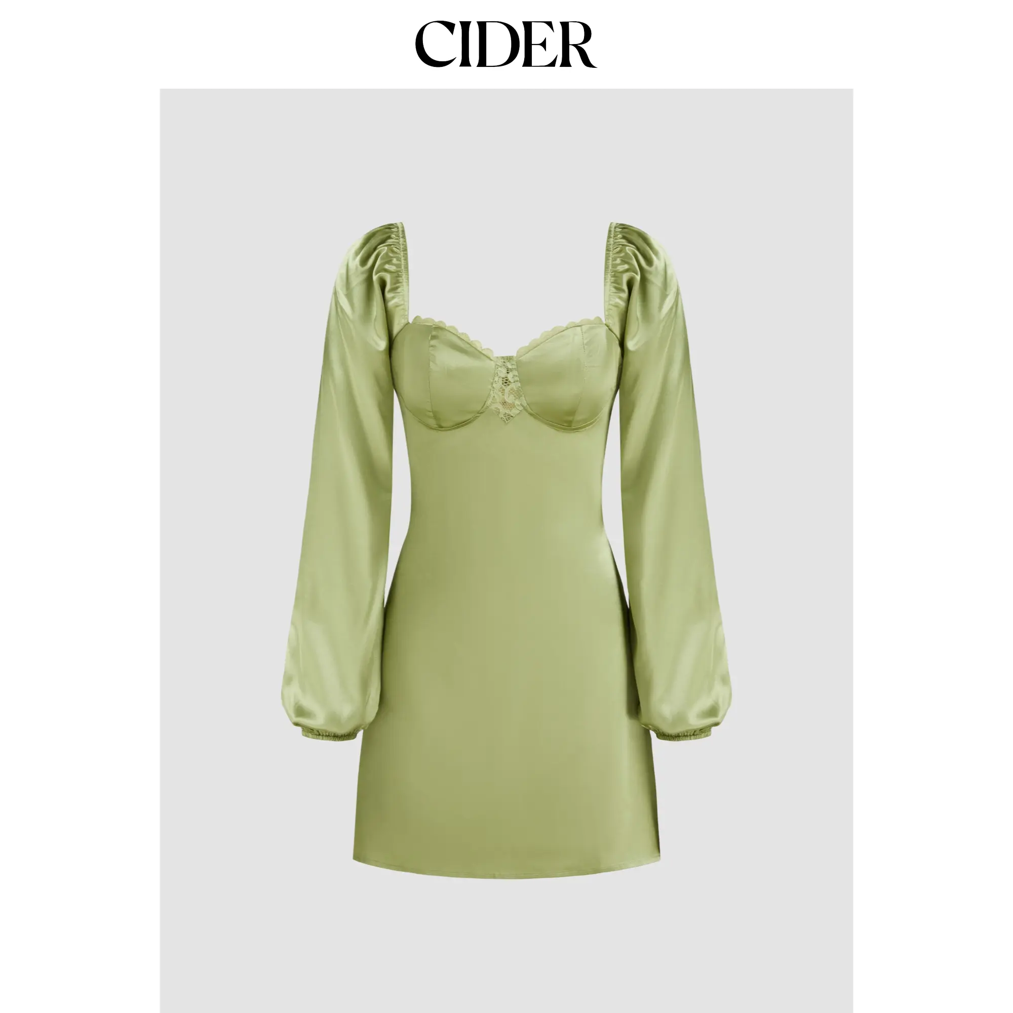 Cider [size 0-10] Satin Sweetheart Solid Lace Trim Mini Dress SummerFinds