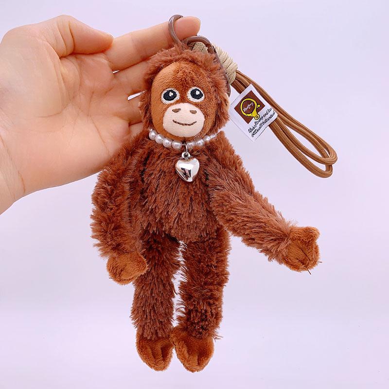 20cm Cute Little Monkey Pendant Plush Plushies Doll Bag Pendant Soft Stuffed Backpack Keychain