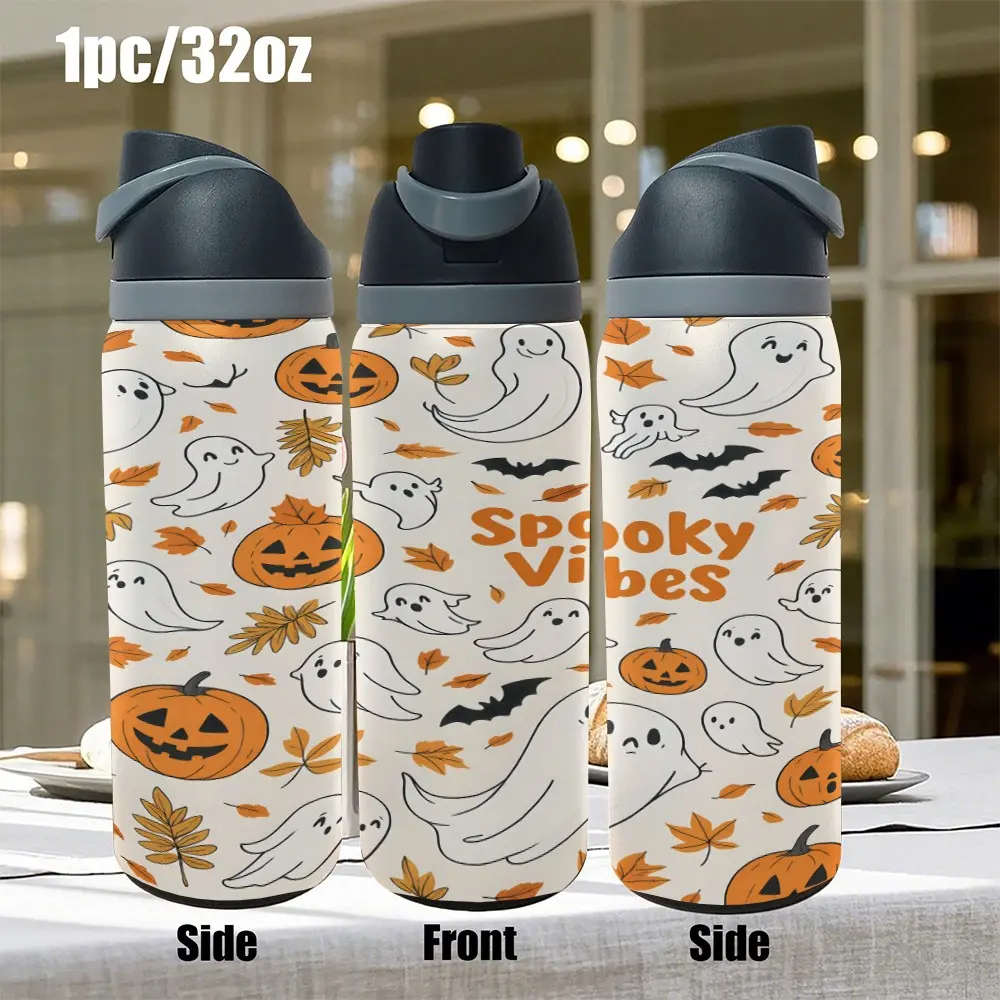 1pc 32oz stainless steel cup with high quality design - leak-proof, portable, reusable commuter, sports, party cup - High quality drinking set, sports hydration gear | Vibrant jar design | leak-proof construction,Camping outdoor