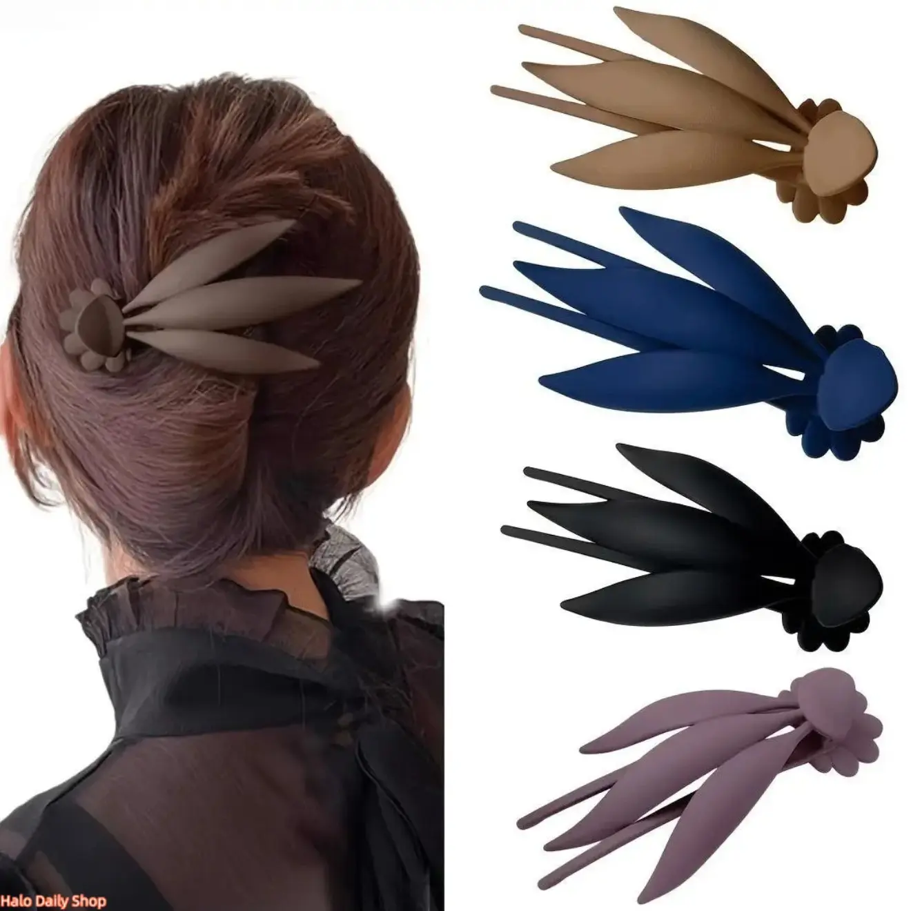 4PCS Matte Claw Hair Clips for Women, Minimalist Large Hair Clamps for Thick Hair, Trendy Clean Girl Hair Accessories for Messy Buns, Ponytails, Everyday Styling & Elegant Updos