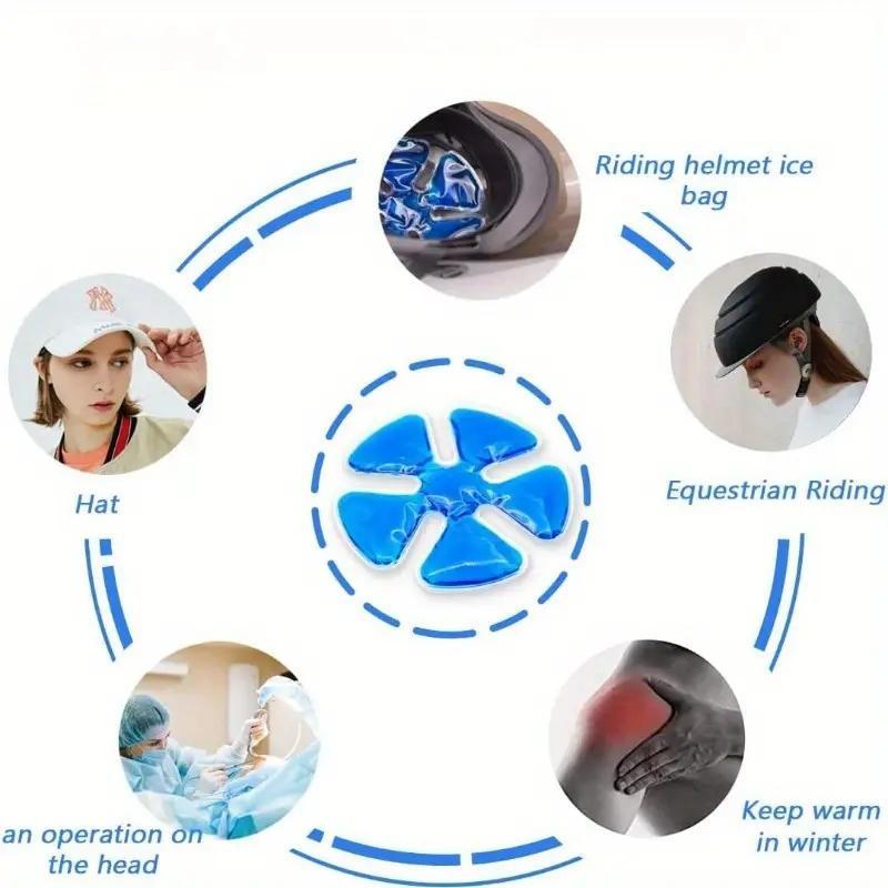 Reusable Helmet & Hat Cooling Gel Pack, Portable Brain Cooler Pad, Durable Plastic Design, Ideal for Sports, Outdoor Activities, Summer Sun Protection