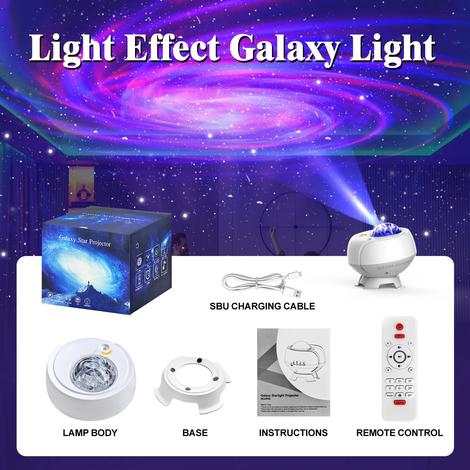 USB Rechargeable Aurora Projector Night Light, Galaxy Projector with Remote Control, Decorative Ambient Light for Home Bedroom Living Room