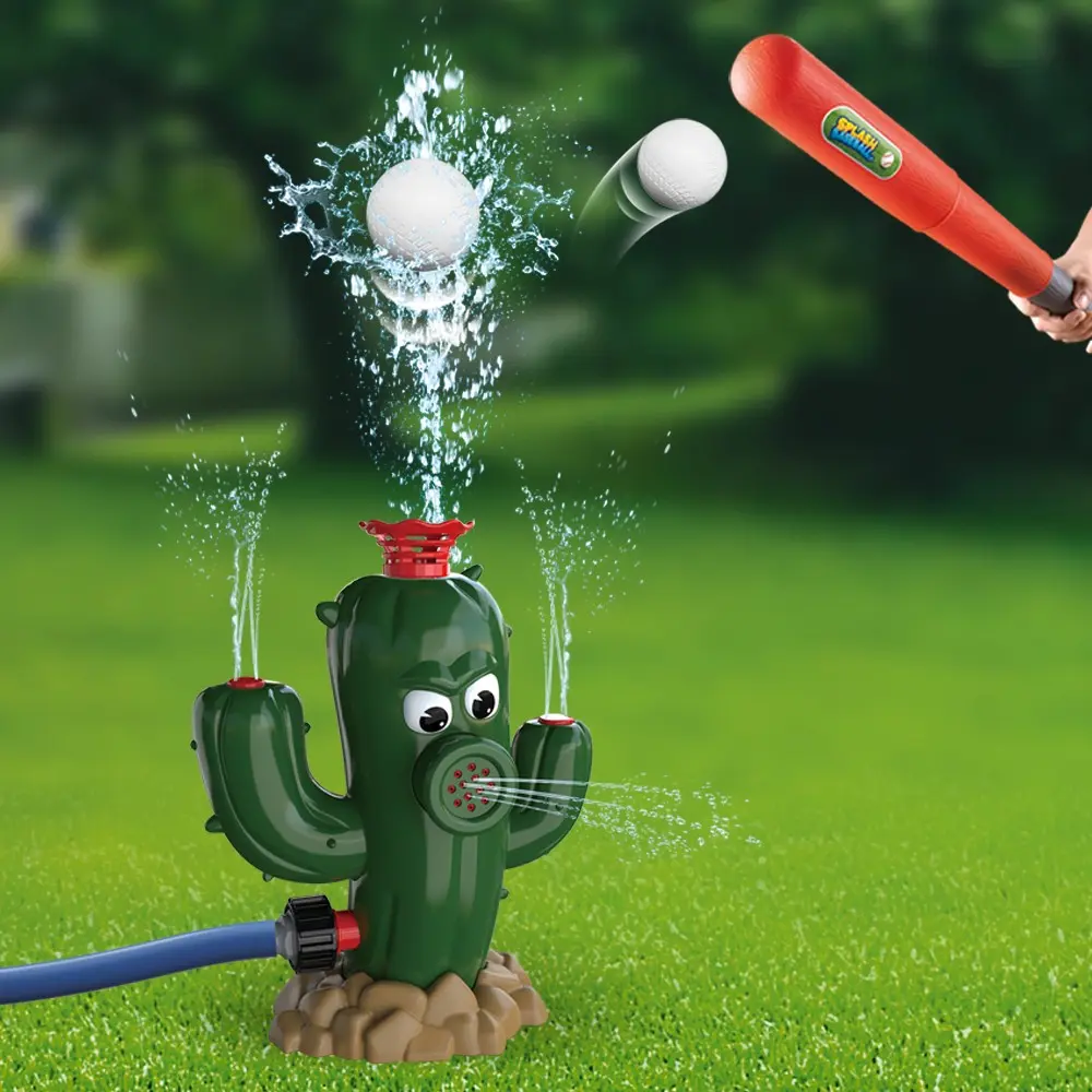Fire Hydrant Cactus Baseball Outdoor Water Spray Toy, Summer Garden Lawn Hose Water Sprayer, Suitable for Boys and Girls Aged 3+