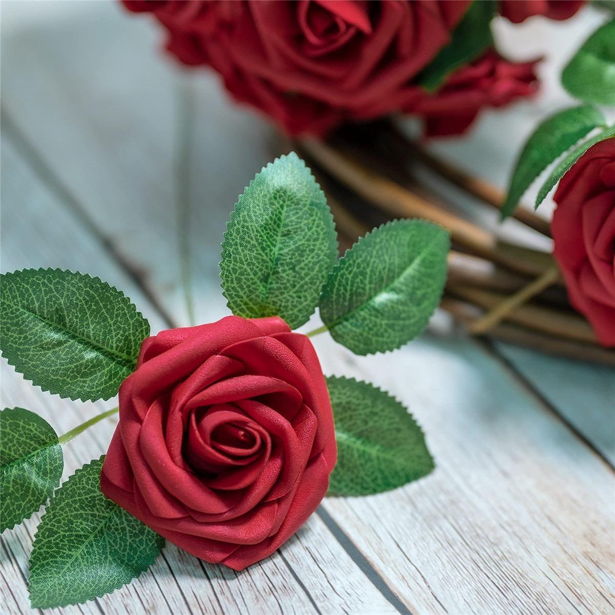 Fake Rose Petals for Unique Romantic Decor, 25pcs Realistic Red Roses for Wedding Decoration, Faux Rose Bouquet Fake Rose Petals for Unique Romantic Decor, 25pcs Realistic Red Roses for Wedding Decoration, Faux Rose Bouquet