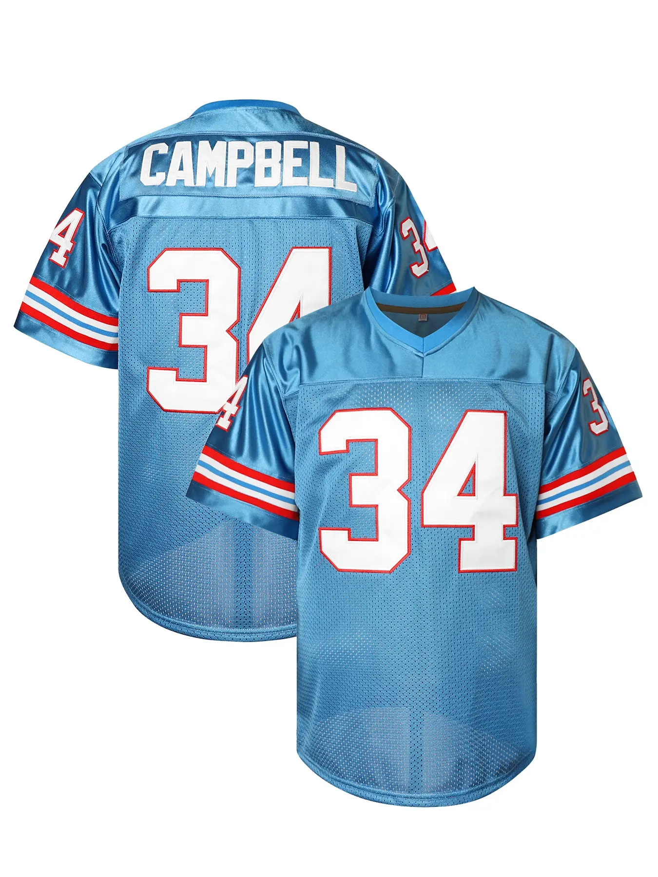 Men's Loose-Fit Sporty Rugby Jersey #34 Campbell, Vintage Style Football Shirt, Athletic Top, Sports Tops, Sportswear, Perfect Gift for Young Athletes, All Seasons Wear