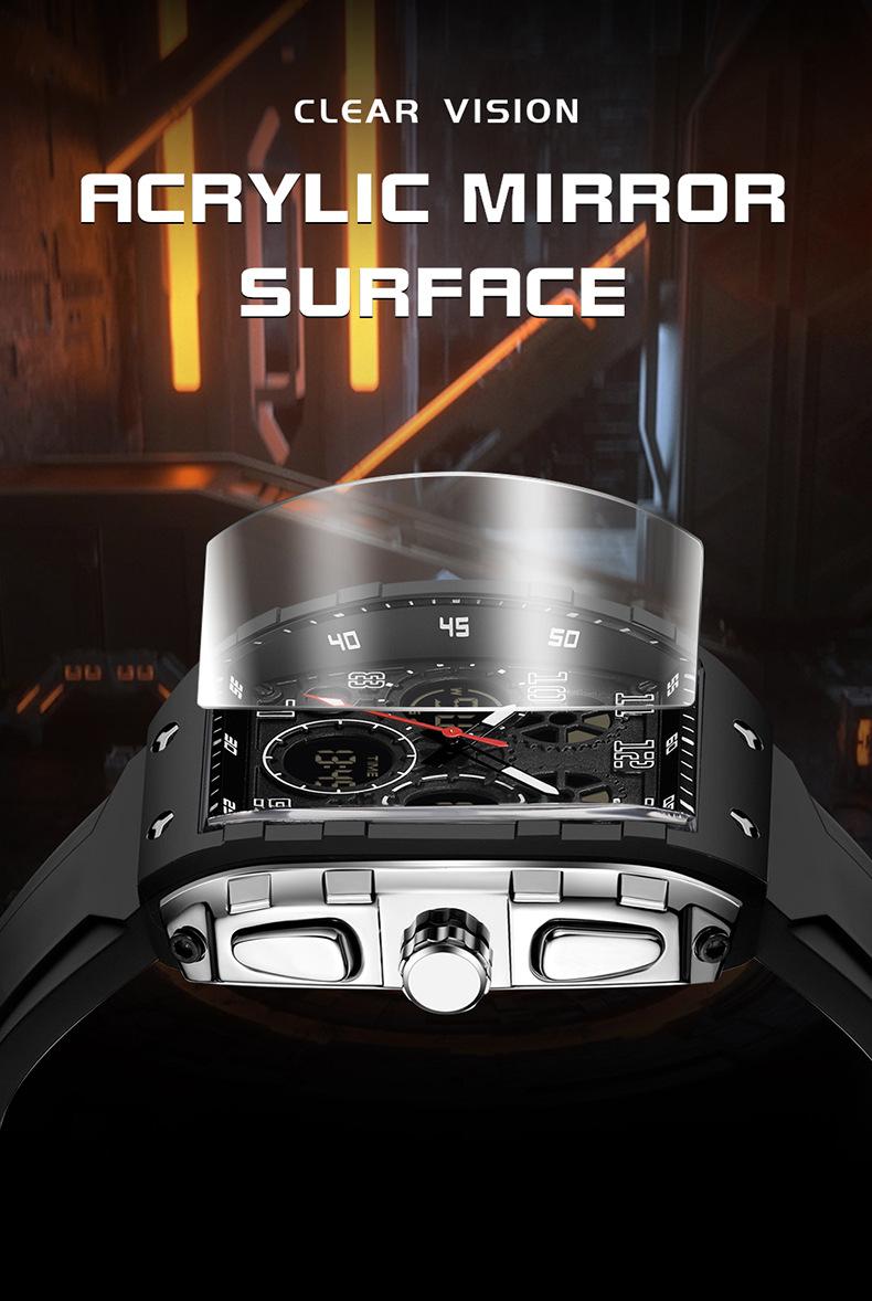 Men's Multifunctional Digital  Watch - Sporty Automatic Style with Luminous Display and Waterproof Design. Suitable for Business, Parties, and Daily Use. Universal Blue Silicone Strap