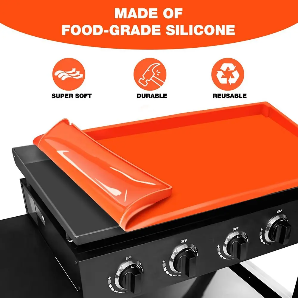 Stone Silicone Grill Mat Set, Full Coverage Heavy-Duty Food-Grade BBQ Pad, All-Season Cooking Surface Protector, BBQ Grill Accessories, Barbecue Accessories