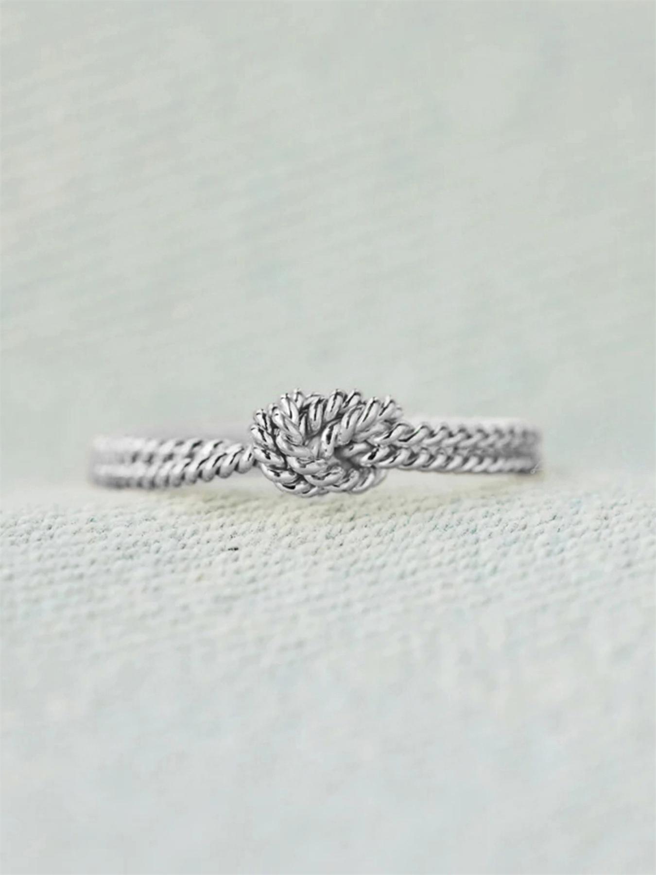 Women's Simple Knot Design Ring, Statement Rings, Fashion Jewelry for Party, Daily Clothing Decor, Trendy All-match & Exquisite Jewelry for Birthday Gift