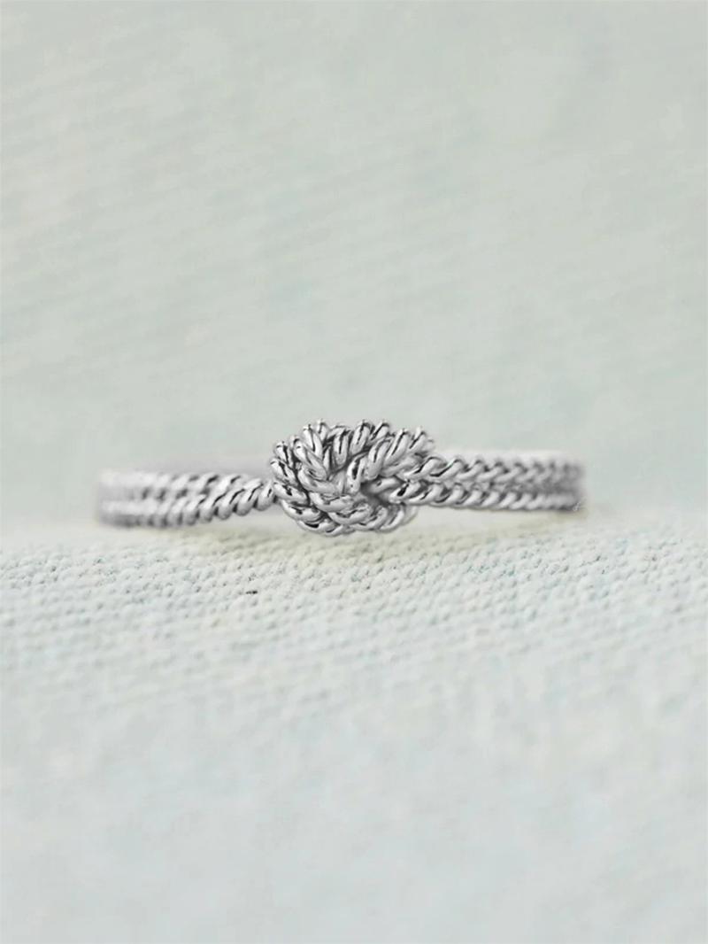 Women's Simple Knot Design Ring, Statement Rings, Fashion Jewelry for Party, Daily Clothing Decor, Trendy All-match & Exquisite Jewelry for Birthday Gift