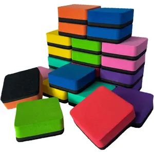 24 Pack Mini Magnetic Dry Erase Erasers, 8 Color Bulk Whiteboard Chalkboard Cleaner for Home Office Classroom Teacher Kids Cleaning Supplies, 2 x 2 x 0.79 Inch