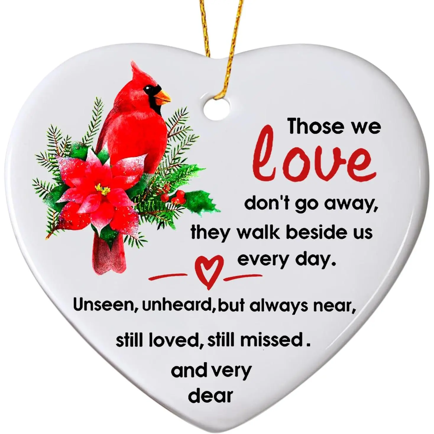 Red  Christmas Ornaments, Memorial Ornaments for Loss of Loved , in Loving Memory Gifts Loss of Mother, Father, Mom, Dad, , Husband- Remembrance Sympathy Ornament