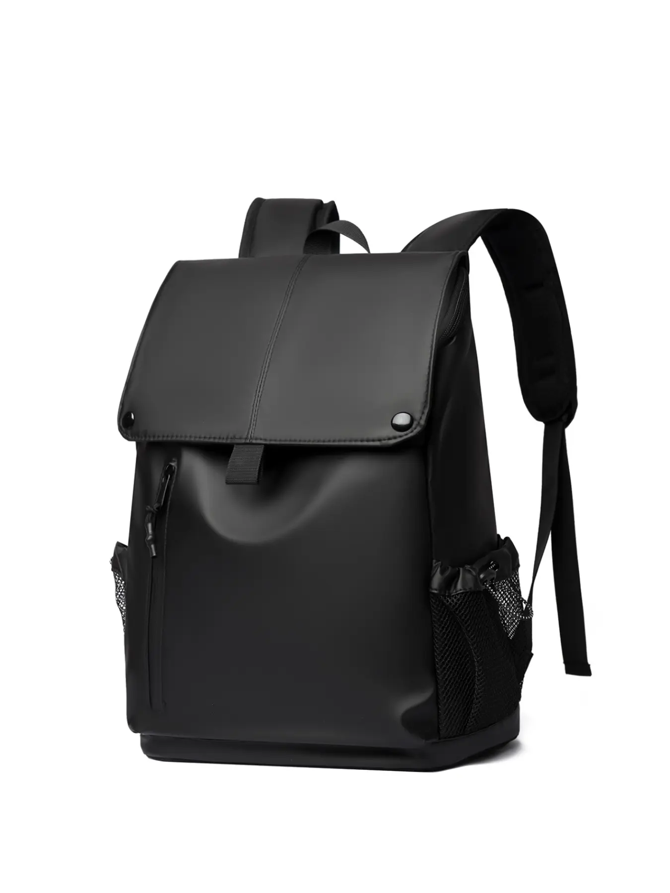Men's Waterproof PU Business Backpack, Large Capacity 15.6 Inch Laptop Bag, Commute Travel Bag, Ideal for Office, College, Short Trips