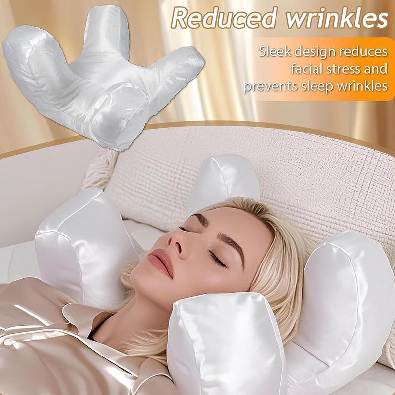 Perfect Face Pillow Anti-wrinkle Pillow for Youthful Skin, Beauty Pillow, Reduces Fine Lines While Sleeping Flawless White Satin Pillowcase! Beauty Sleep, Anti-wrinkle and Anti-aging, Back Sleeper