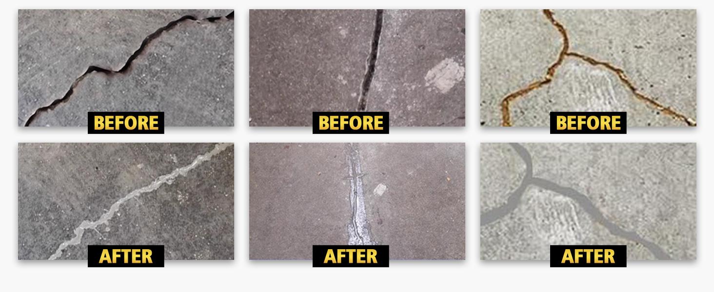 500g Concrete Crack Filler, High Elasticity Liquid Cement Crack Filler, Self-Leveling Waterproof Repair Sealant for Driveway, Walkway,, Hole -Quick Drying, Fix (Concrete Crack Filler)