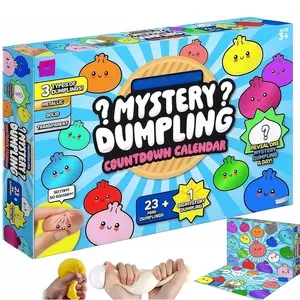 24 Mini Glitter Dumpling Countdown Calendar Blind Box, Colorful Stress Relief Toys, Perfect for Parties and Gifts