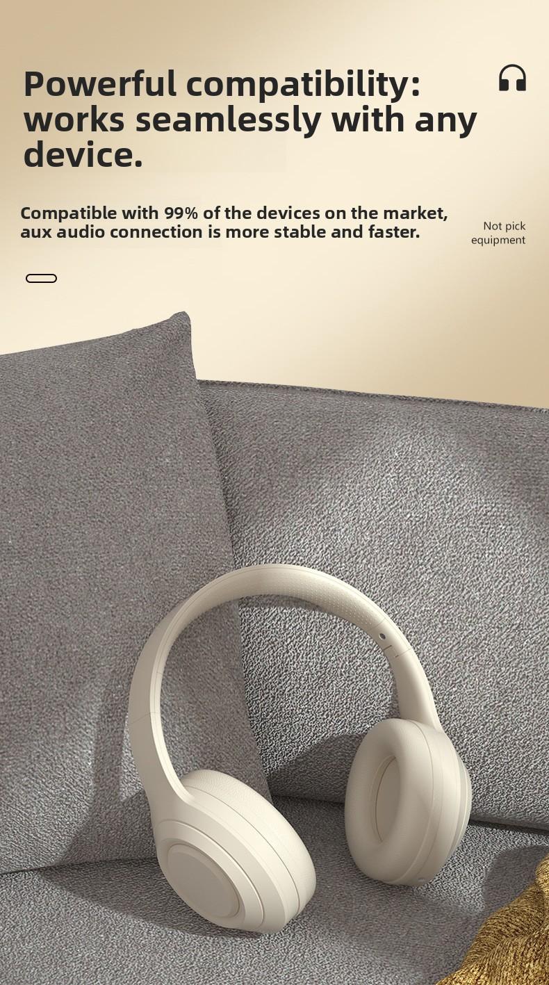 DR58 Wireless Headphones Noise Cancelling Over Ear Bluetooth Headset Long Battery Life for Travel Sports High Bass Hifi Sound Headphones