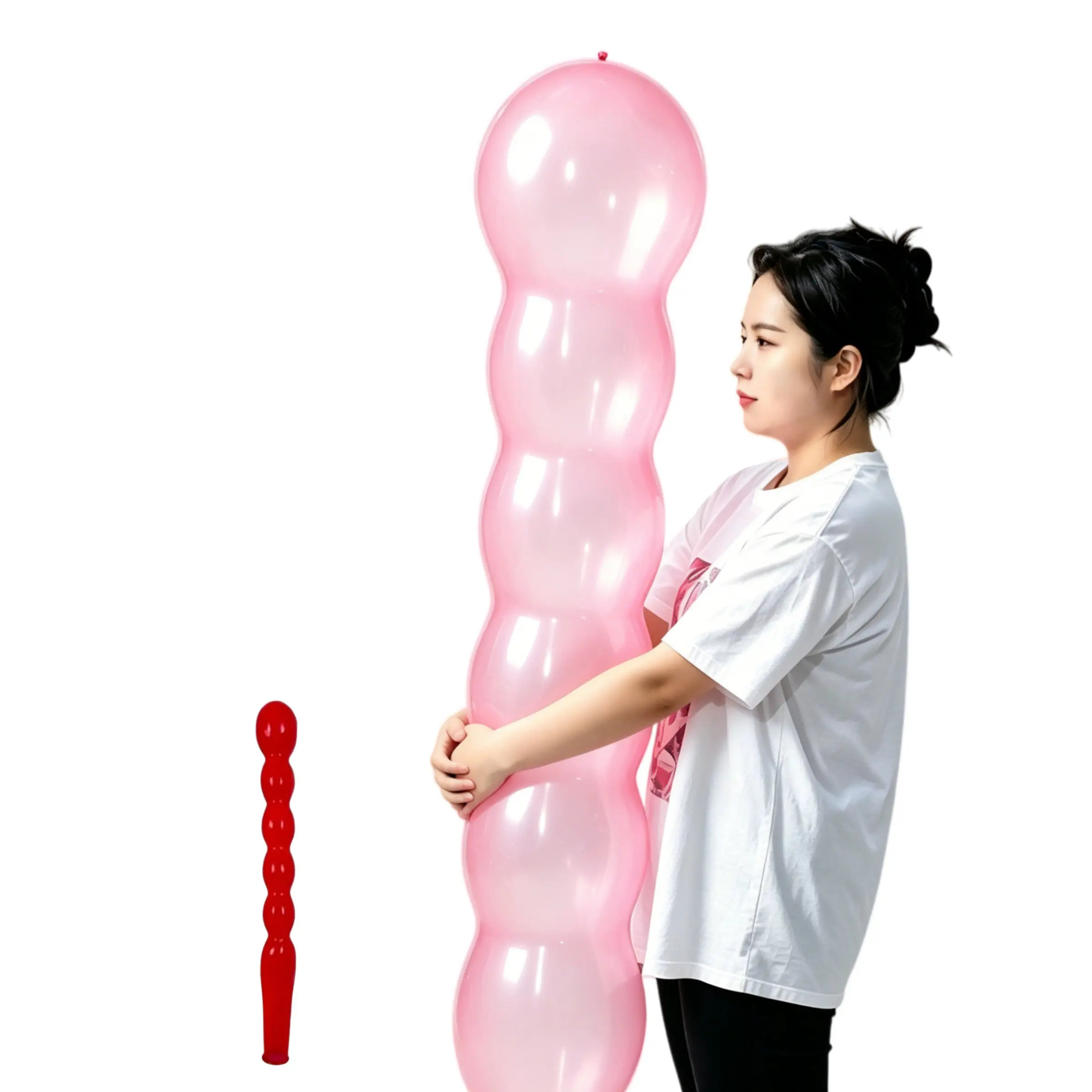 Extra Large 16.93 Inch Crystal Long Balloon, Unique Honeycomb Gourd Design, Giant Latex Balloon for Festivals, Birthdays, Home Photo Backdrop Decor