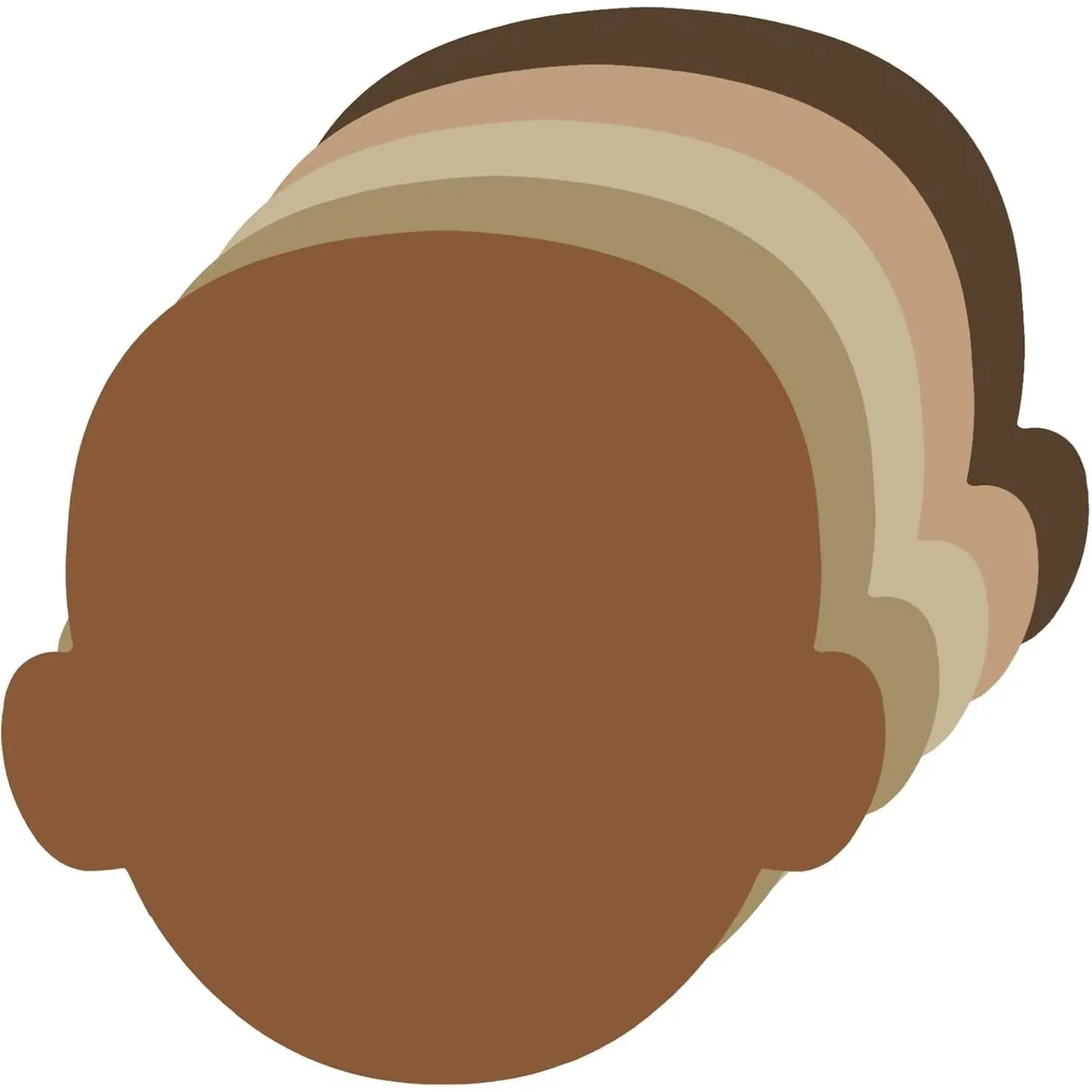 50 Pcs Multicultural Face Cut Outs 5.5 Inch Skin Tone Construction Paper Die Cuts for Classroom Bulletin Board Decorations, Crafts for Teachers Kids DIY