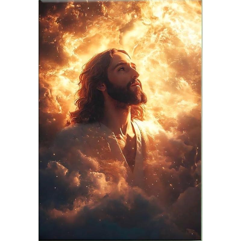 Framed Sacred Heart of Jesus Canvas Painting, A Gallery Style Christian Religious Poster with Inspirational Bible Art, Ready to Hang for Bedroom, Church, or Home Decor.