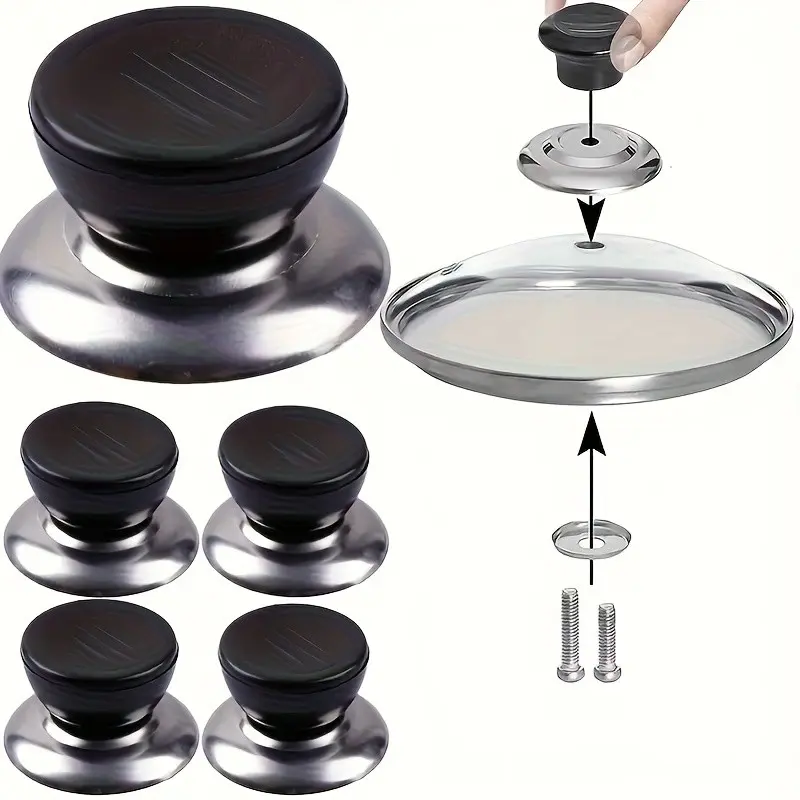 Universal Pot Lid Handle Anti-Hot Grip Accessory, Cooking Pan Steam Glass Lid Top Cap, Comfortable Handheld Design for Easy Handling