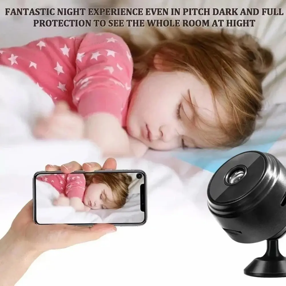1080P HD WiFi Mini Security Camera Night Vision Remote Phone View Nanny Baby Pet Monitor Wireless Home Surveillance Cam Support