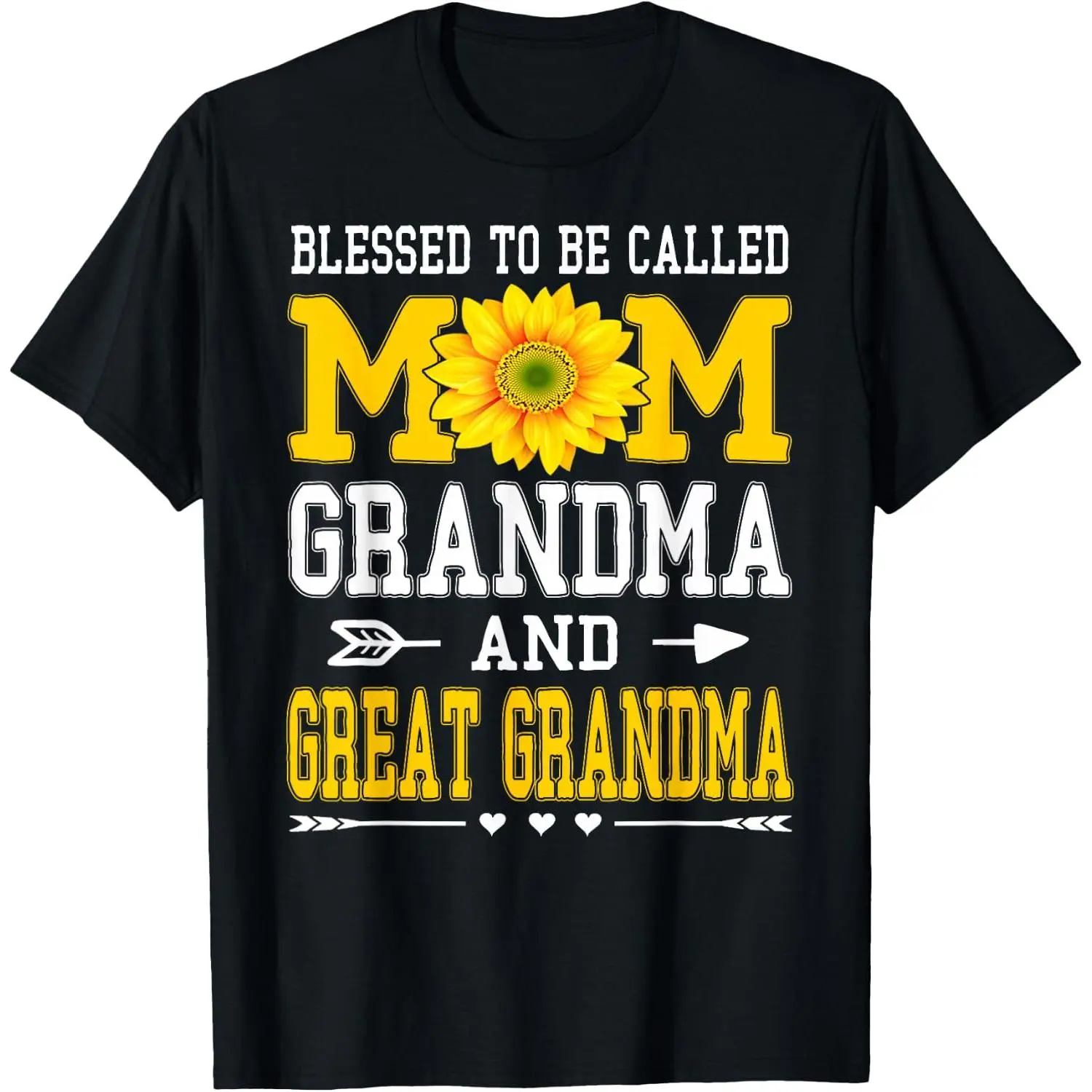 Women's Cotton Short-Sleeve Round Neck T-Shirt - "Blessed to Be Called Mom Grandma Great Grandma" Text Print, Maternal Theme Mother's Day Top