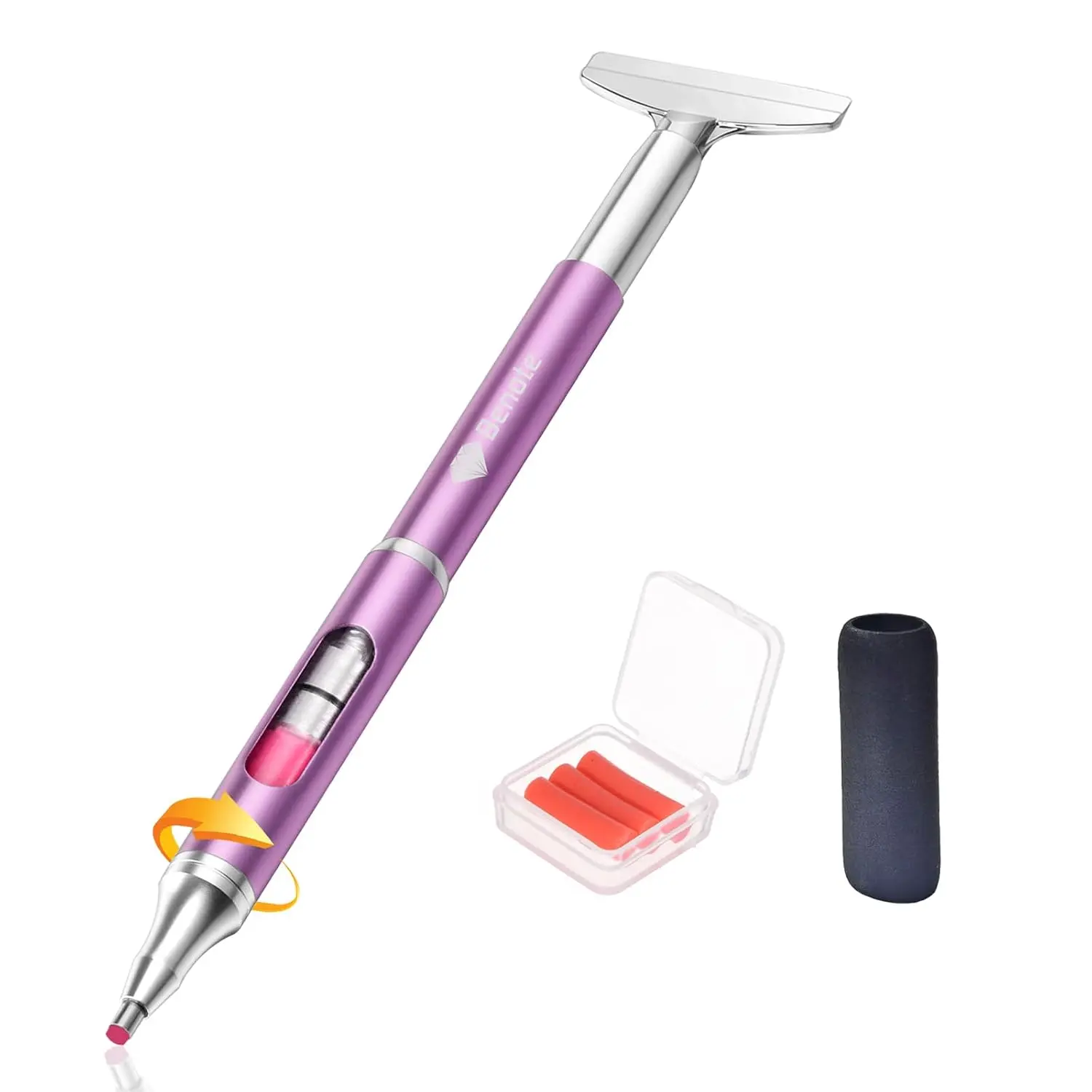 Art Painting Pen Refillable Wax Pen for  Art Kit Accessories Self-Stick Drill Pens with Metal Correction Plate for 5D Craft DIY  - B18