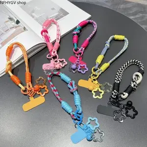 Dopamine Star Mobile Phone Case Lanyard In Bright Multicolor Design, Portable Anti-Lost Handheld Wrist Rope, Dual-Use Hanging Accessory Works Perfectly For Cell Phones, Card Holders And Keychains Daily Outdoor Carry Matching